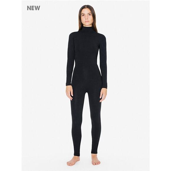 American Apparel Catsuit Jumpsuit Cotton Spandex in Black Size Small - Picture 1 of 5
